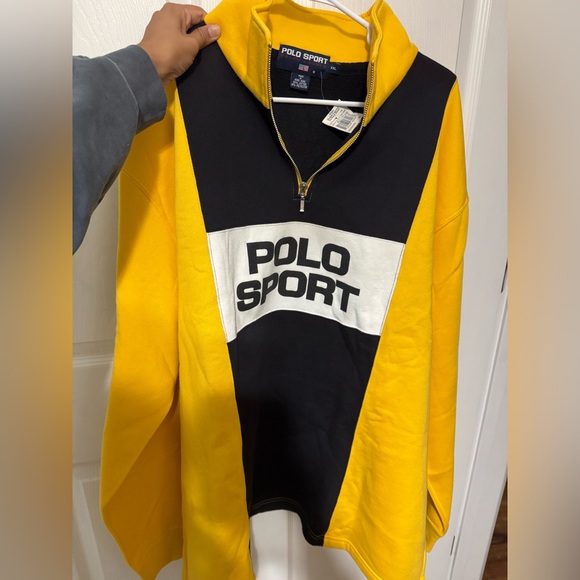 Vintage Men's Ralph Lauren Polo Sport Half-Zip Fleece Pullover Sweater 90s - Picture 1 of 4